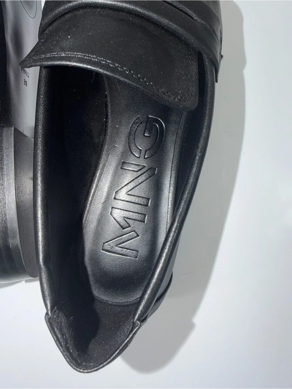 Mango Black Square Toe Penny Loafers EU 39 US 8.5 Worn Once EUC